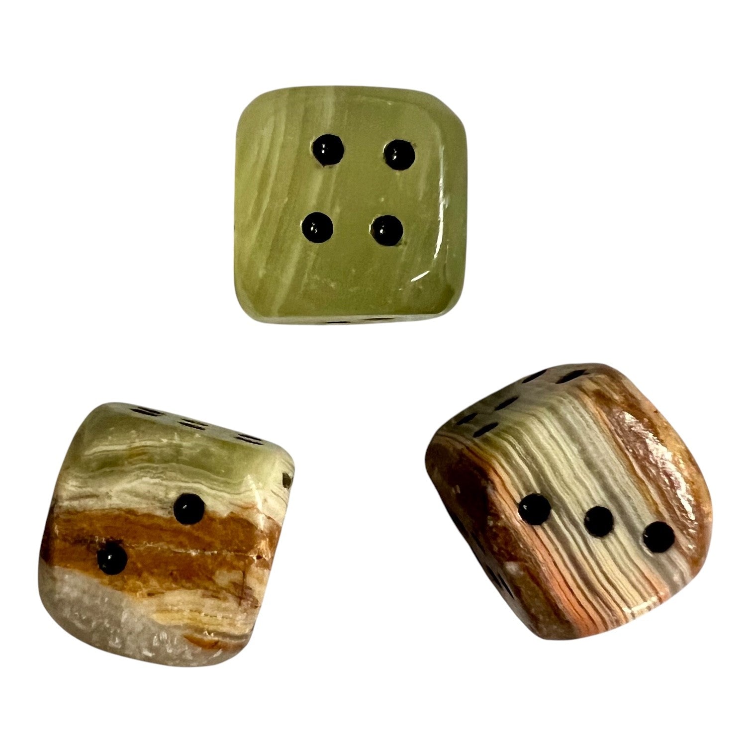 Hand-Carved Banded Onyx Dice | AMNH Shop