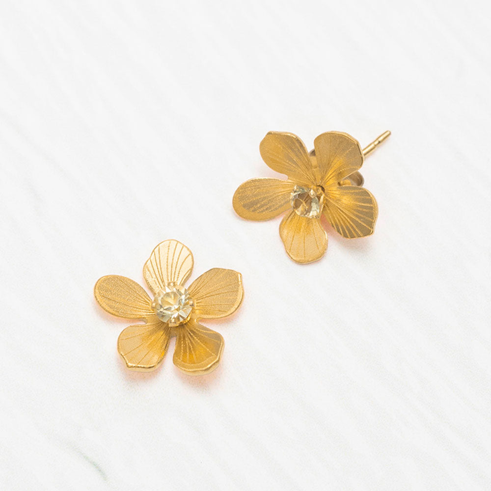 Holly Yashi Gold Plumeria Post Earrings