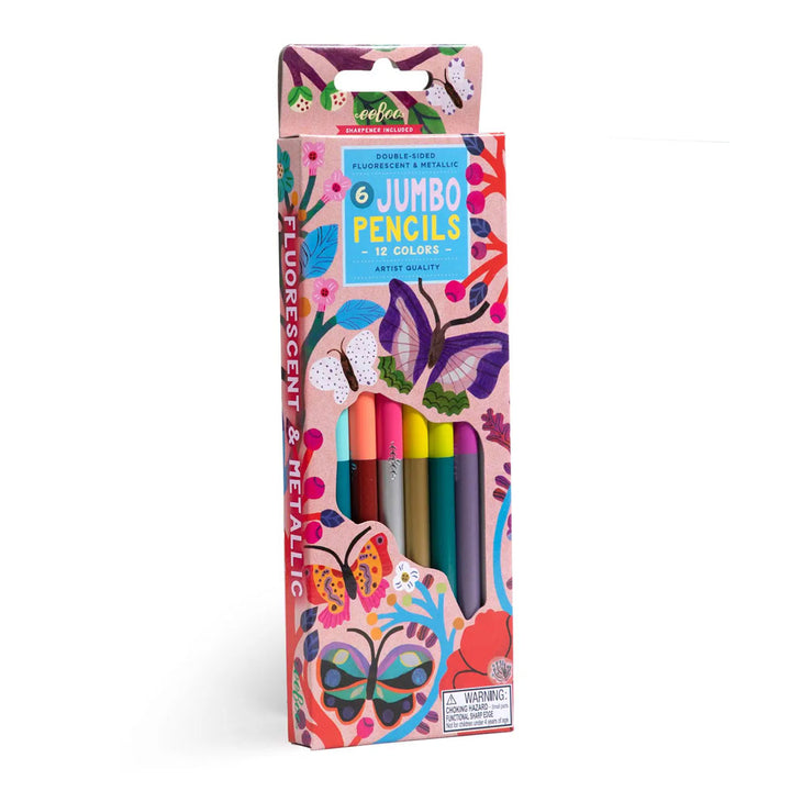 Butterflies 6 Jumbo Double Sided Pencils