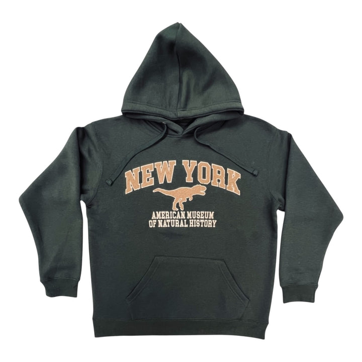 Adult Forest Green Hoodie New York Dino Patch