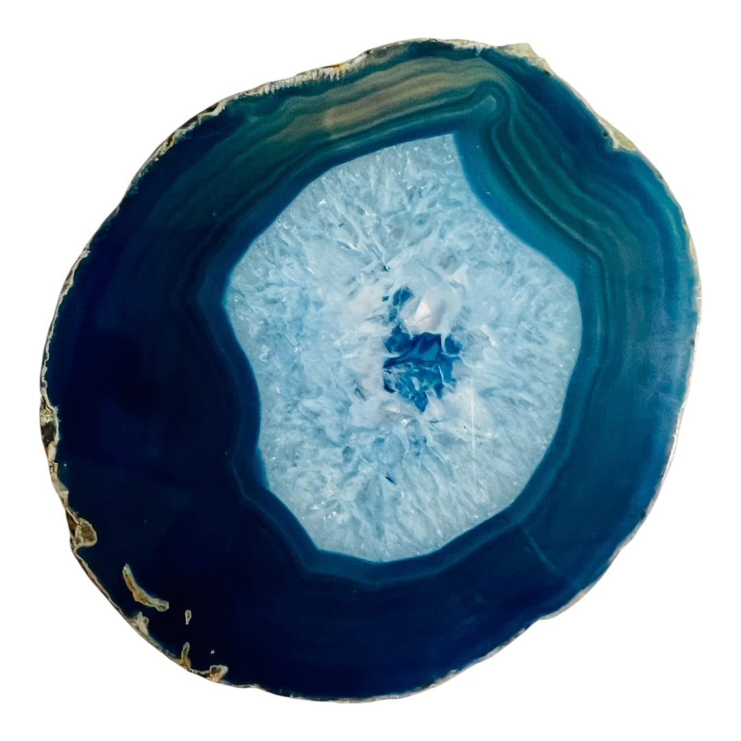 Polished Blue Agate Slice Coaster