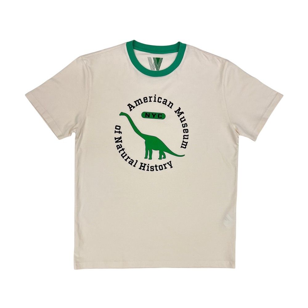 Adult Eco-Friendly Cream and Green AMNH Emblem T-Shirt