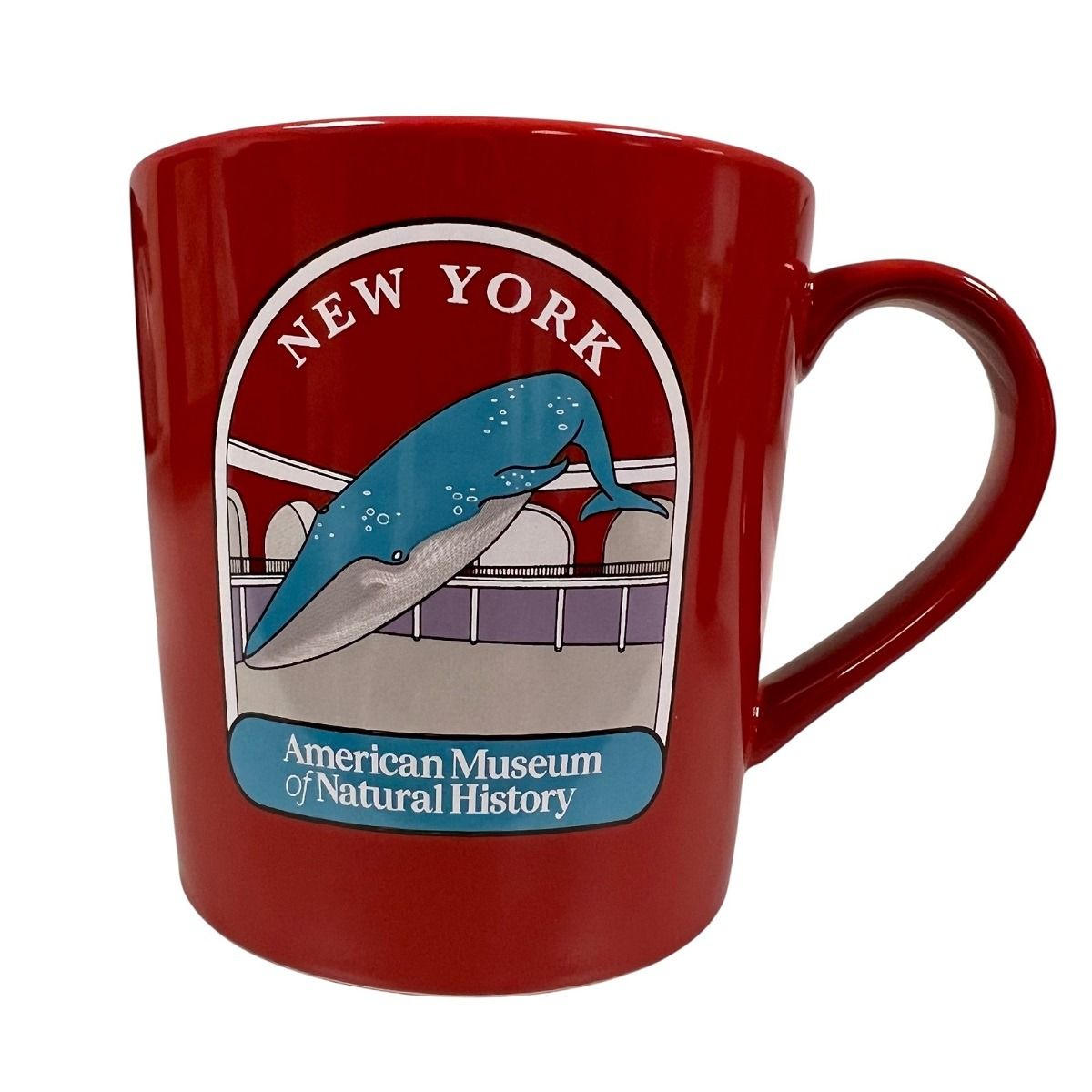 Red AMNH New York Blue Whale Mug | AMNH Shop