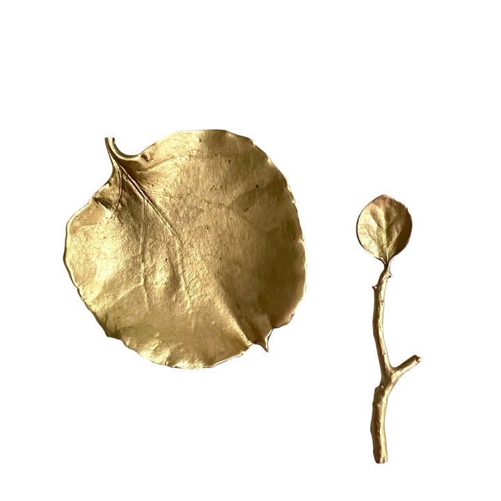 Michael Michaud Gilded Aspen Salt Dish and Spoon