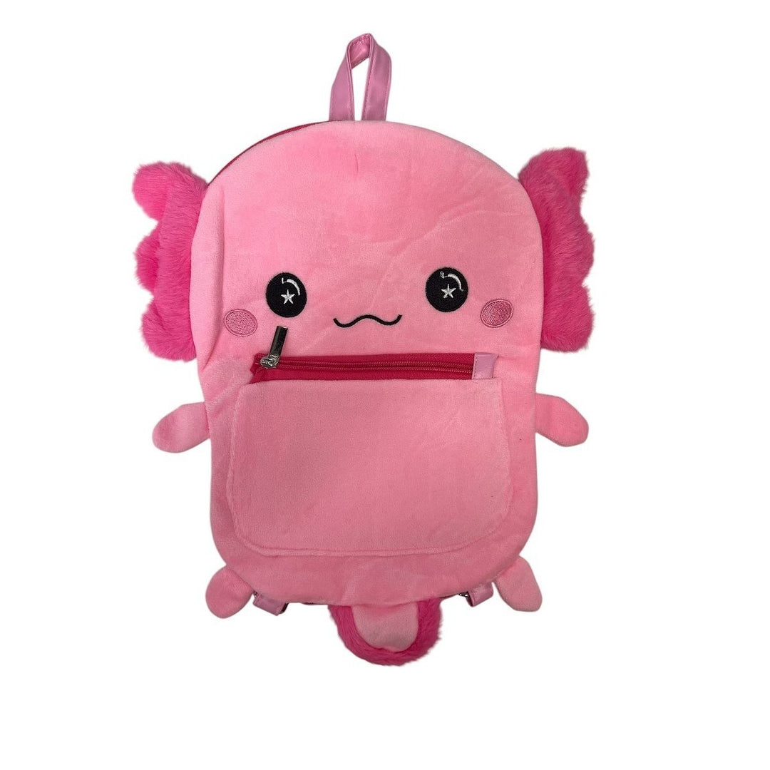 Pink Plush Axolotl Backpack