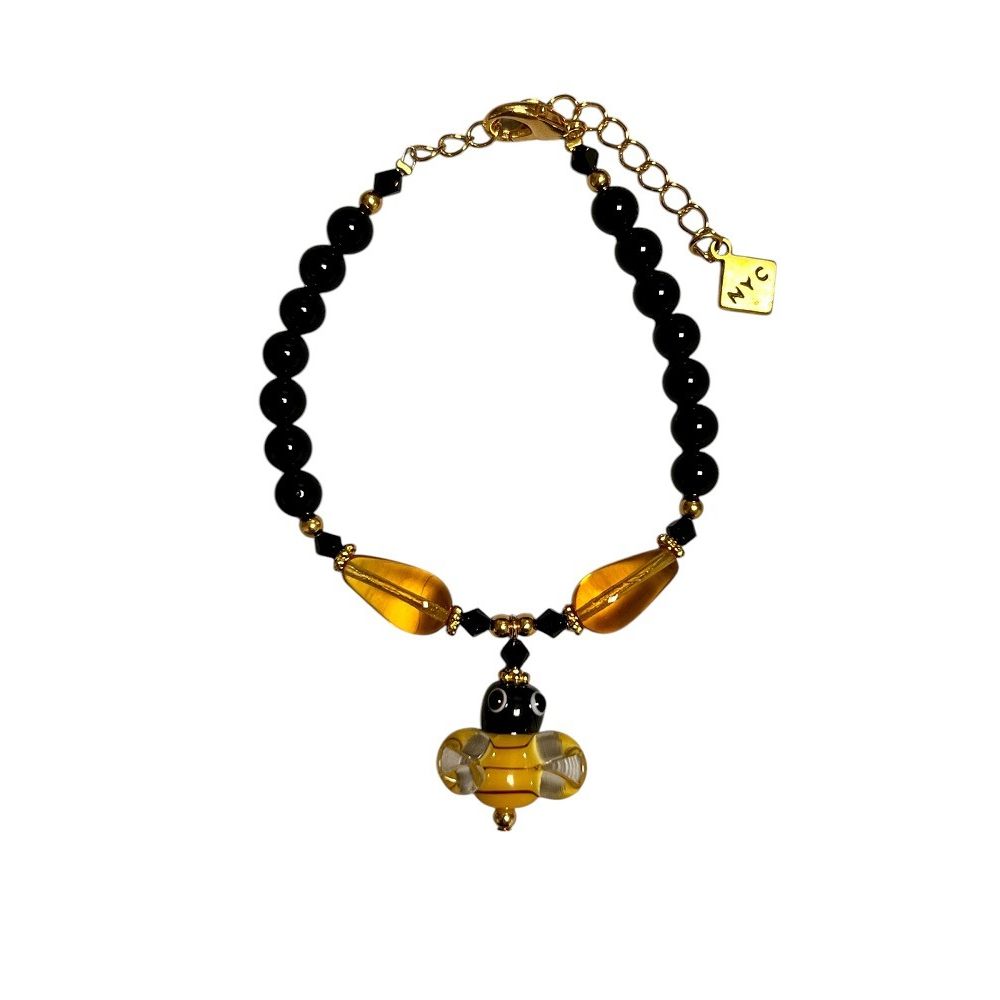Handcrafted Glass Lampwork Bee Bracelet