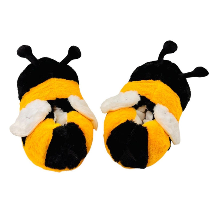 Adult Fuzzy Bee Slippers back