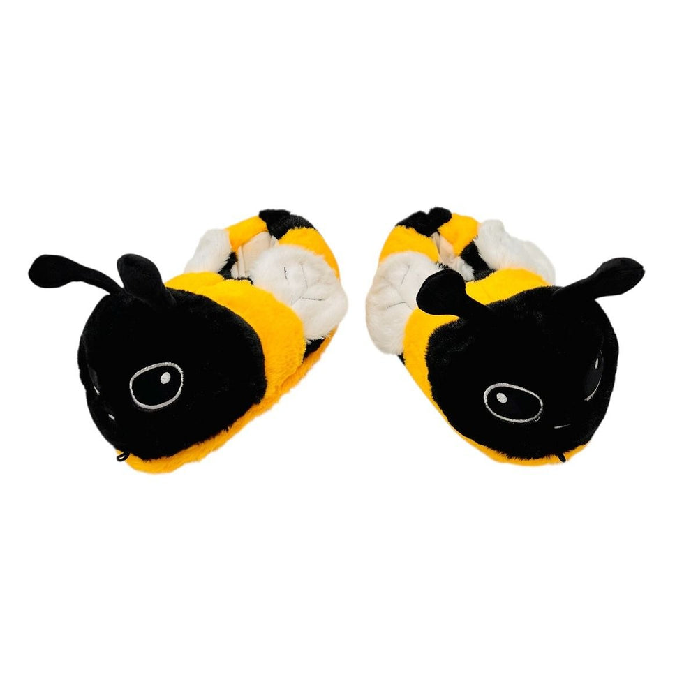 Adult Fuzzy Bee Slippers front