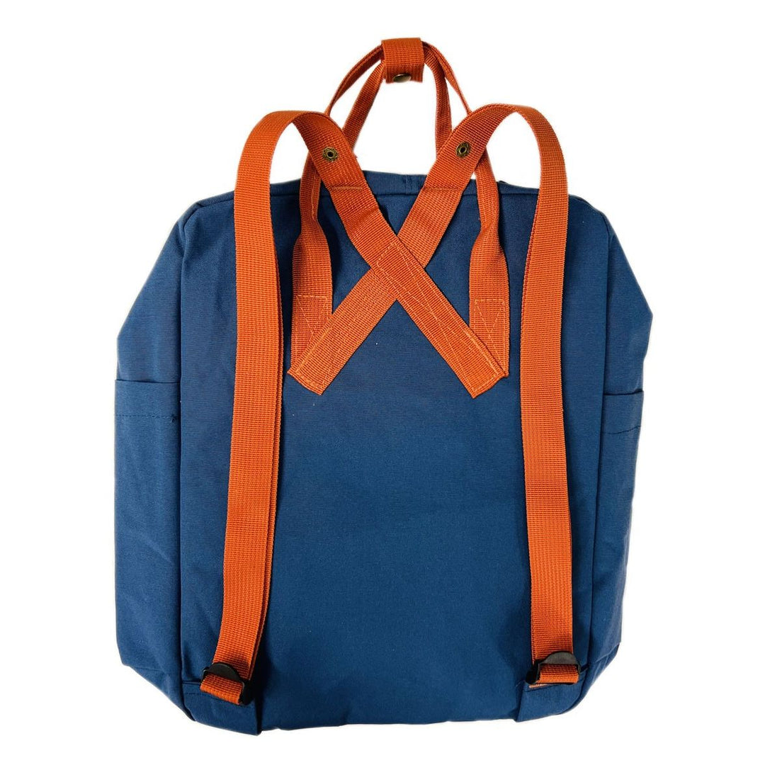 Dinosaur Patch Blue Canvas Backpack back