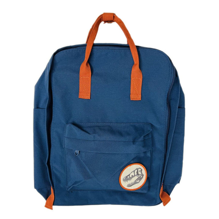 Dinosaur Patch Blue Canvas Backpack