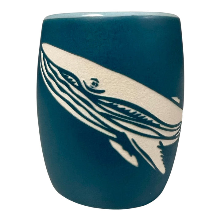 Etched Blue Whale Ceramic Shot Glass