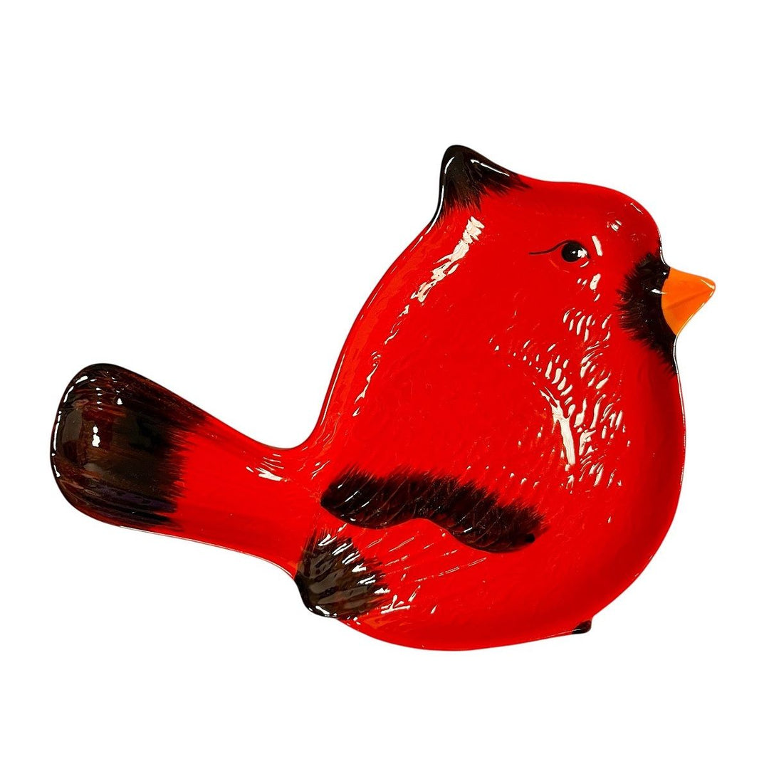 Red Ceramic Cardinal Dish