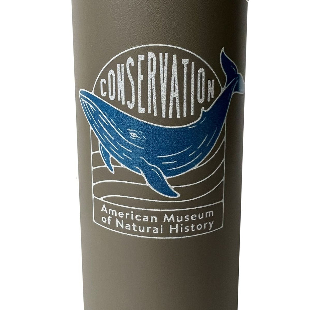 AMNH Conservation Blue Whale Stainless Steel Water Bottle Closeup