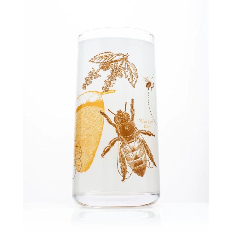 Honey Bees Drinking Glass
