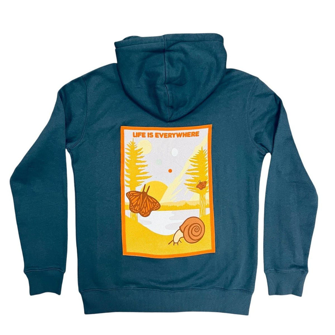 Adult Deep Blue Butterfly Zip Hoodie