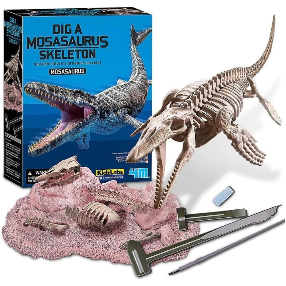 Dig A Mosasaurus Skeleton Kit contents