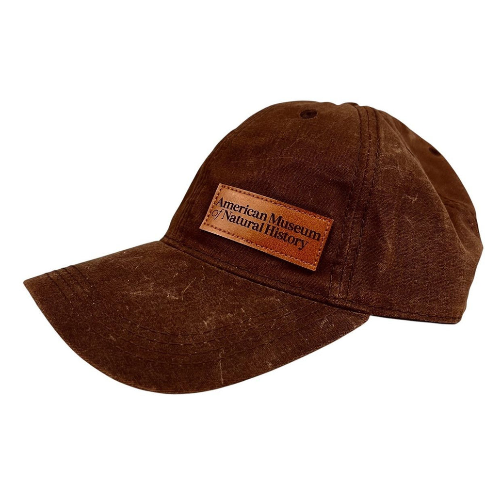 Dark Brown Distressed Waxed Cotton Cap patch