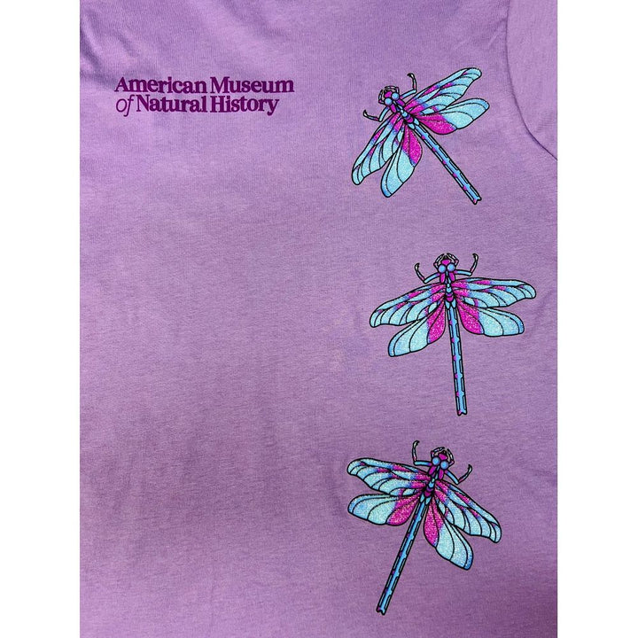 Youth AMNH Lavender Dragonfly T-Shirt closeup