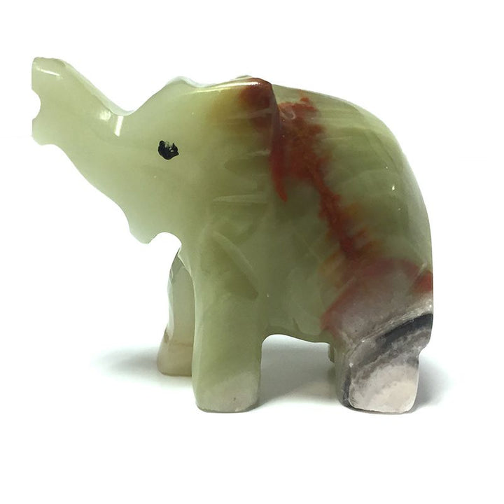 Carved Elephant Banded Onyx Figurine