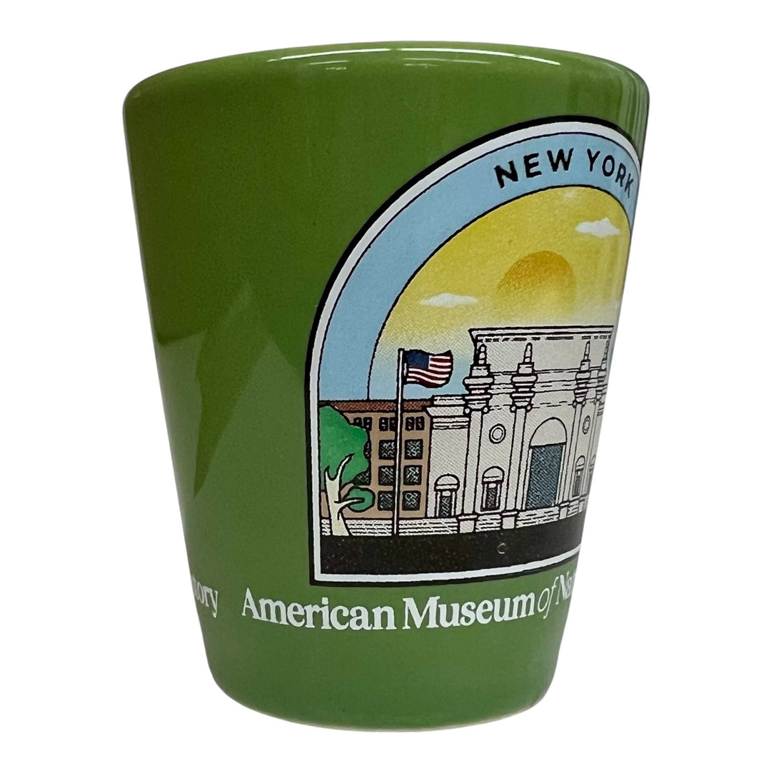 Green Ceramic AMNH Facade Shot Glass