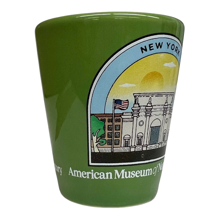 Green Ceramic AMNH Facade Shot Glass