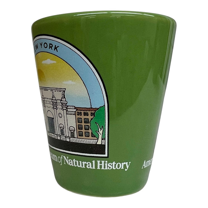 Green Ceramic AMNH Facade Shot Glass