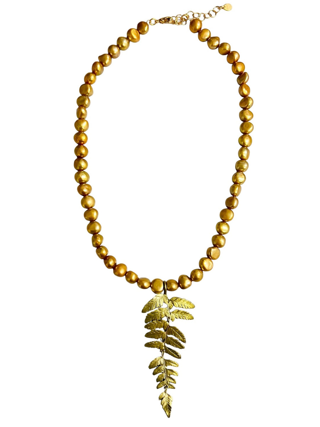 Michael Michaud Fern Pendant on Pearl Chain Necklace