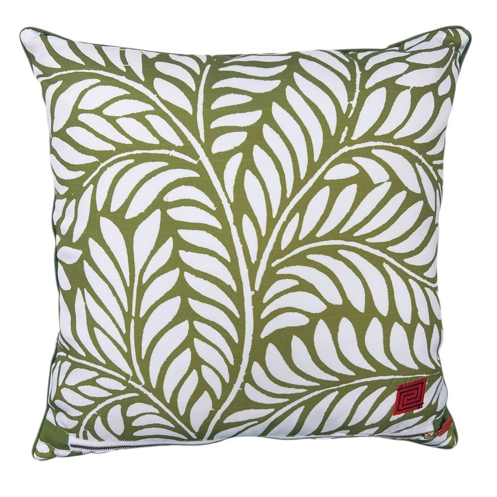 Frank Lloyd Wright Design Clustered Leaves Pillow reverse