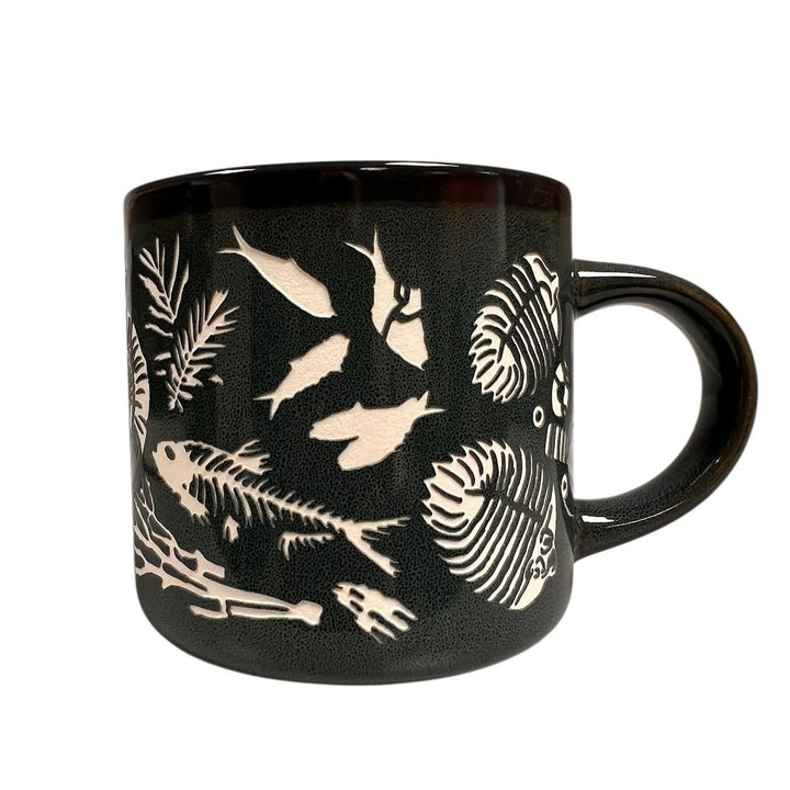 Etched Ceramic Fossils Mug
