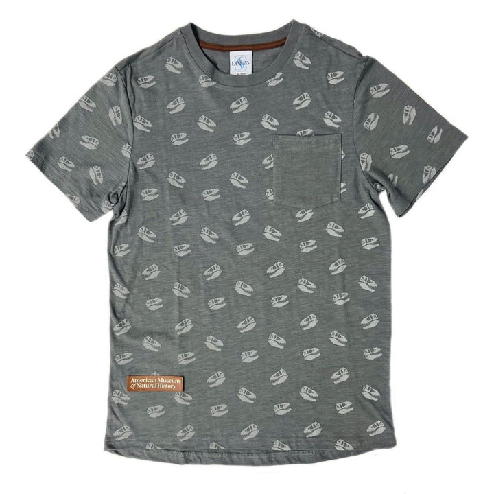 Adult Gray AMNH Dino Skull T-Shirt