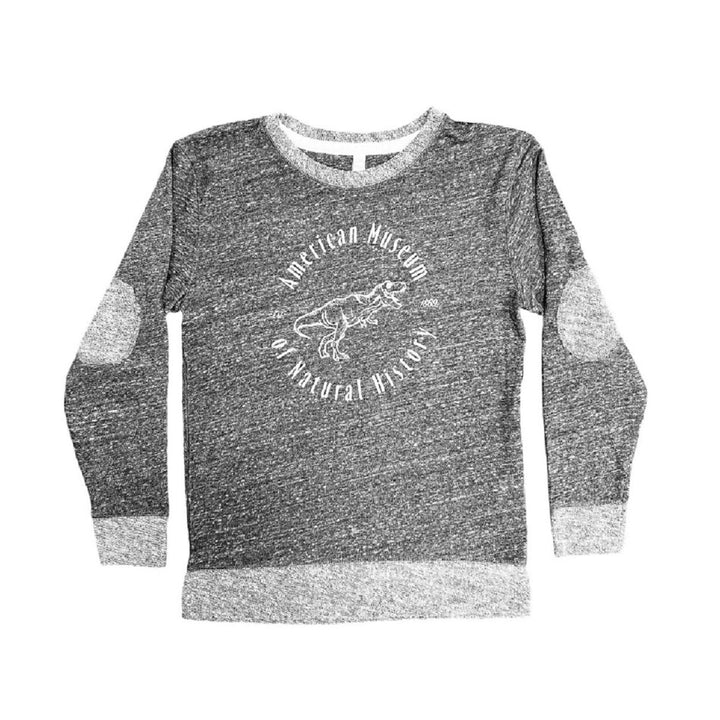 Adult AMNH Gray Dino Stamp LS Woven Top