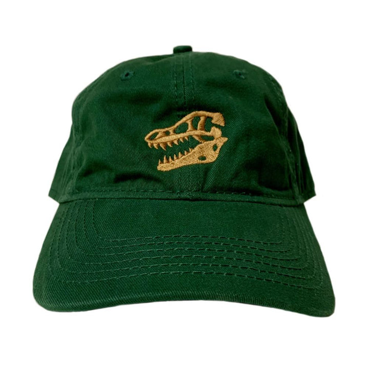 Adult Dk Green Embroidered T.Rex Skull Cap