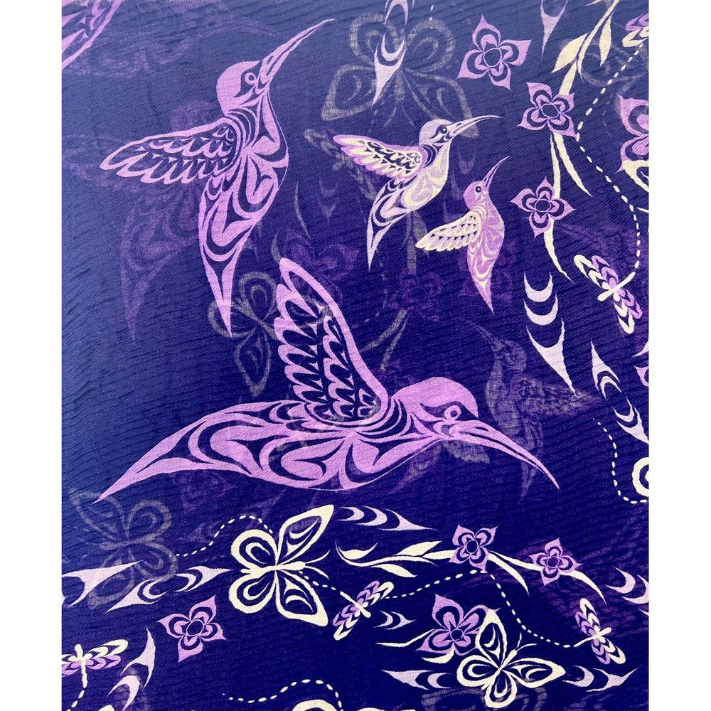 Eco-Friendly Native American Designed Hummingbird Scarf details