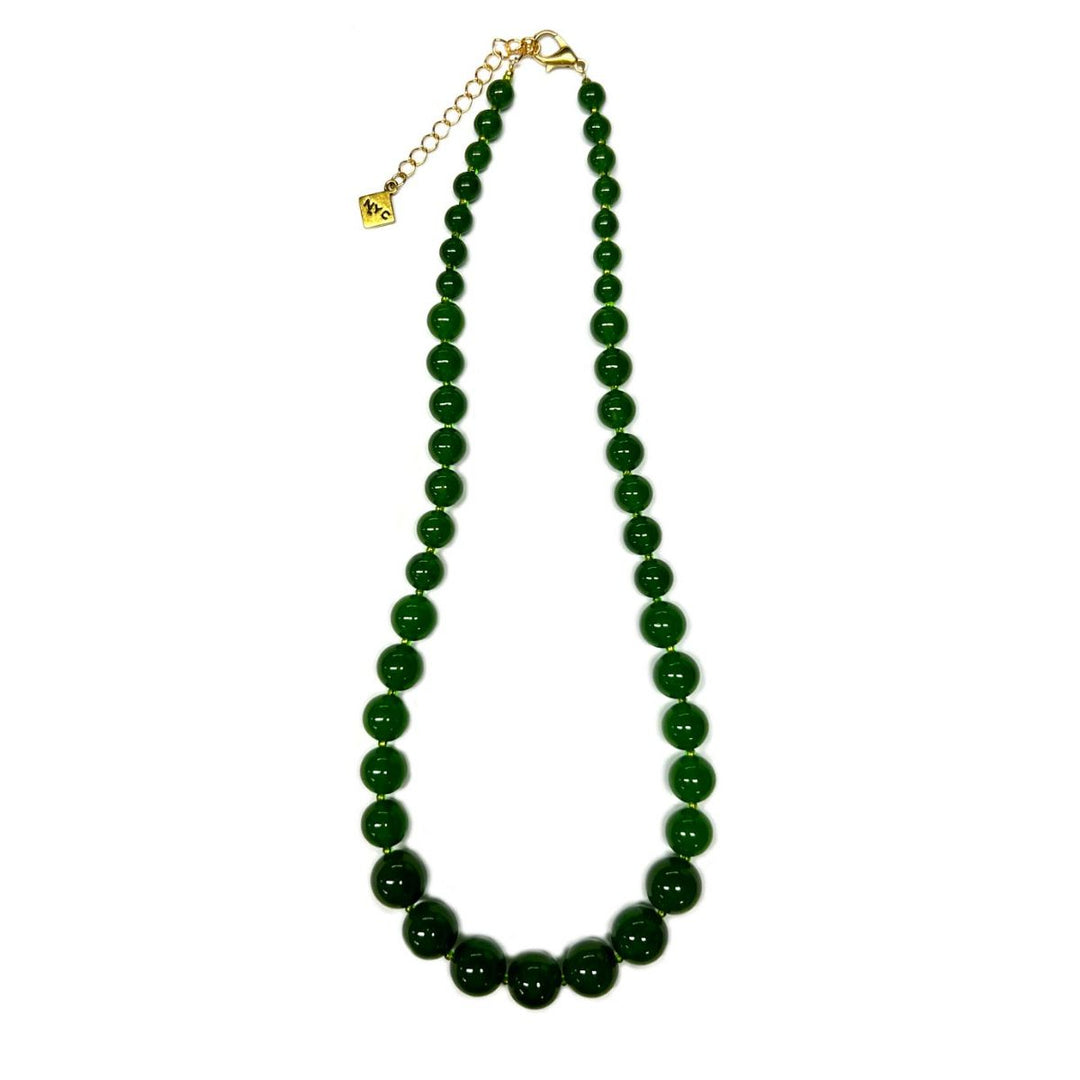Genuine Jade Graduated Bead Necklace