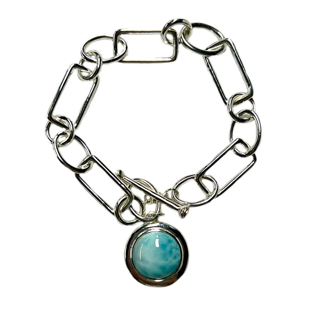 Larimar Gemstone Toggle Bracelet