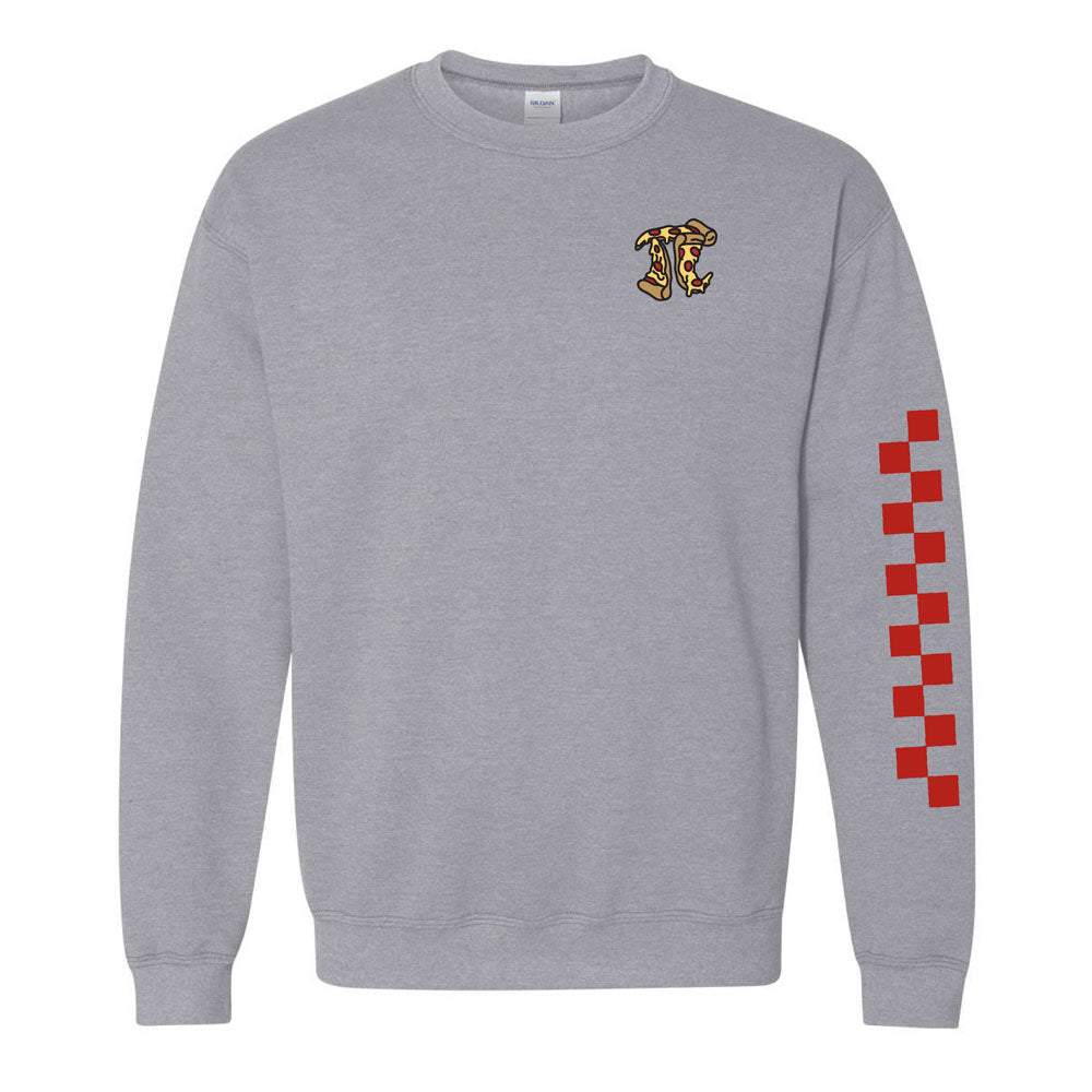 Adult Gray Fleece Pizza Pi Sweatshirt