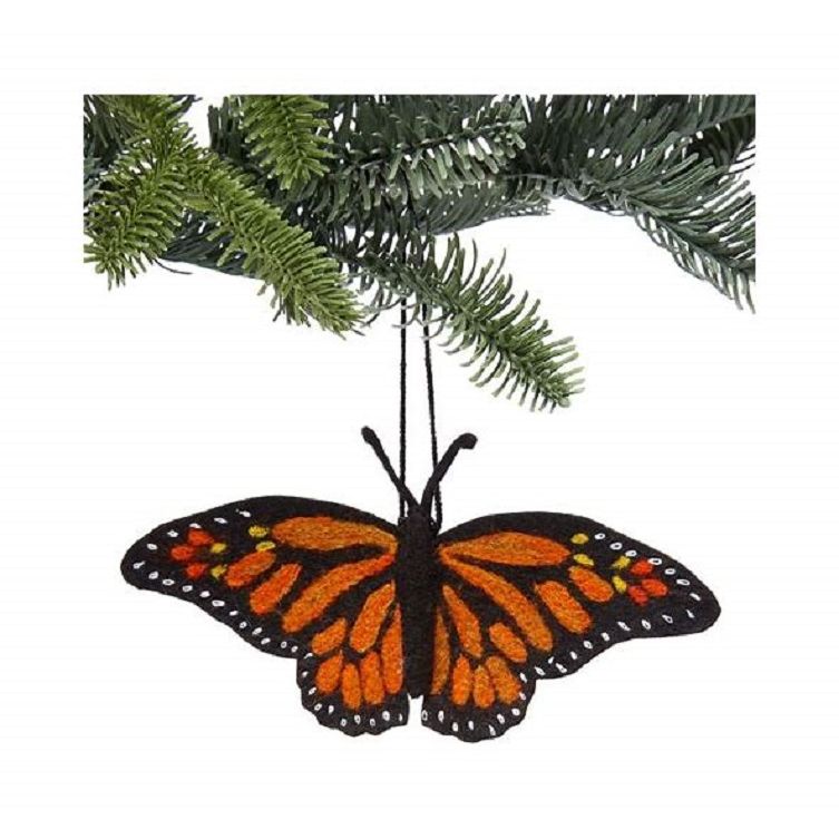 Wool Felt Monarch Butterfly Ornament