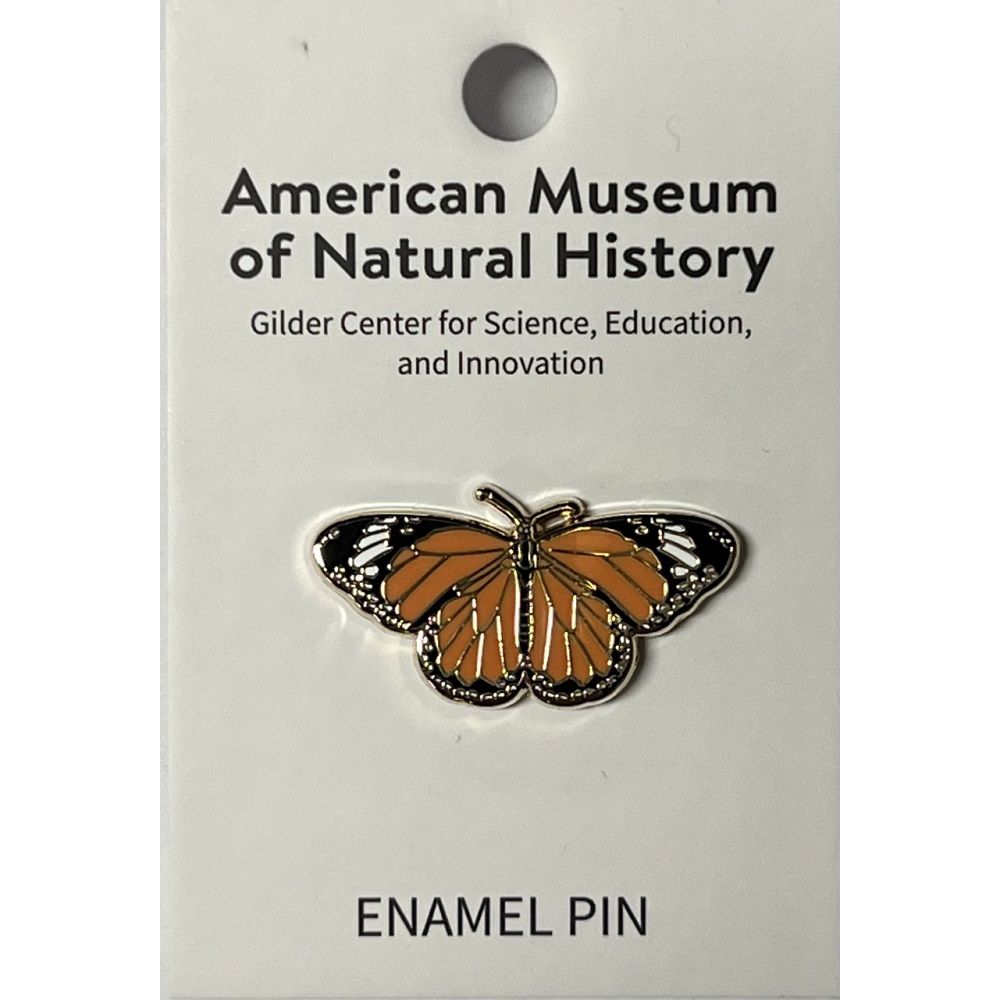 Enamel Orange Butterfly Lapel Pin