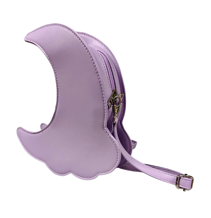 Purple Crescent Moon and Cloud Crossbody Bag