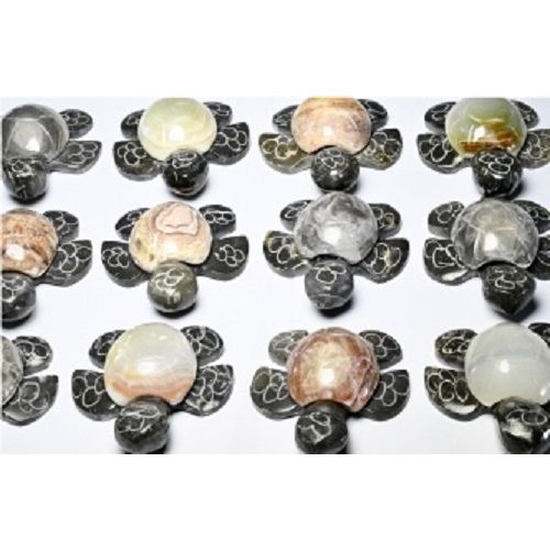 2 Inch Carved Marble Sea Turtle  colors