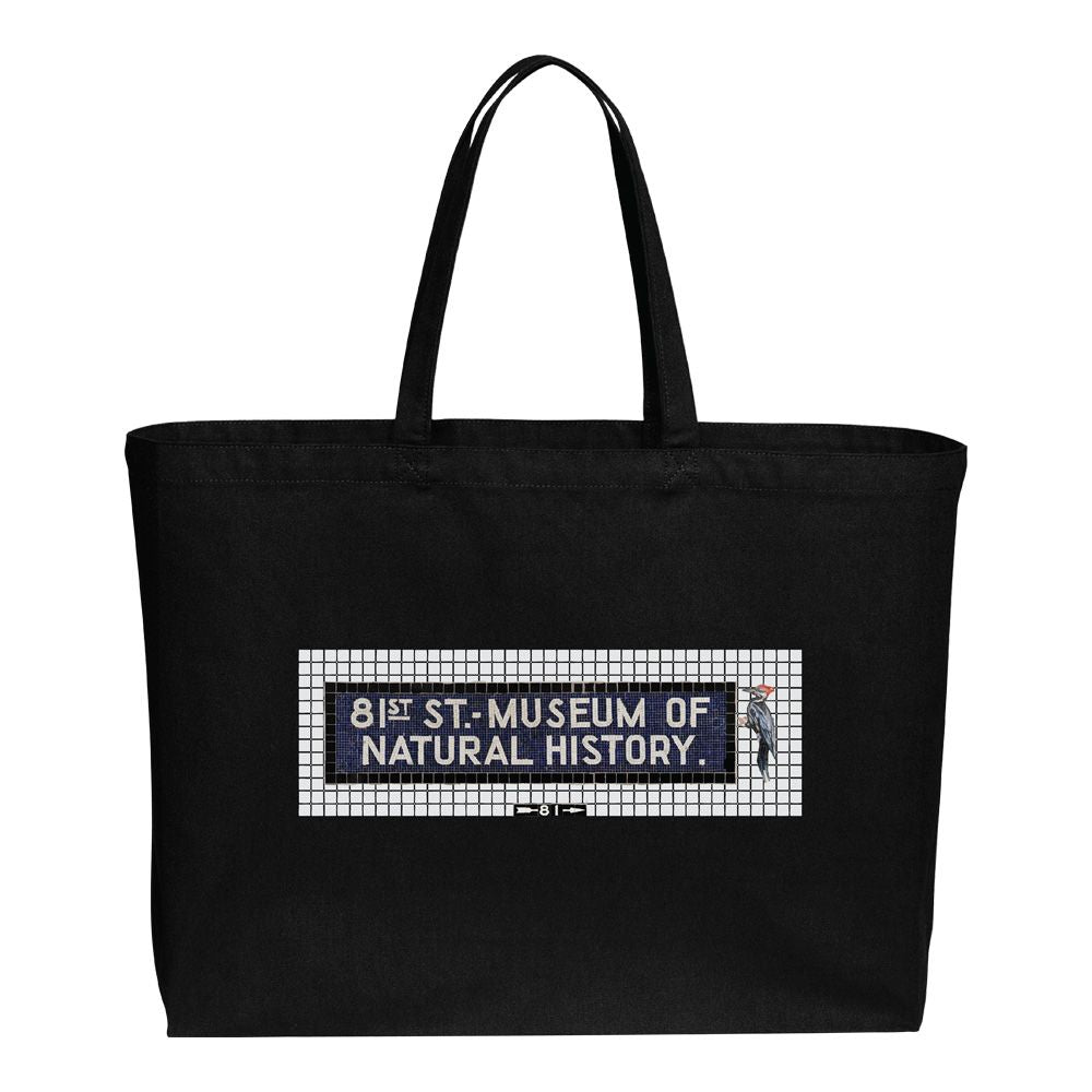 MTA Subway Art Black Canvas Snail Tote Bag