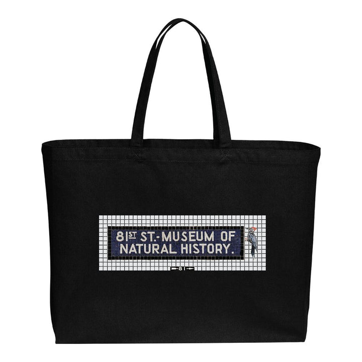 MTA Subway Art Black Canvas Snail Tote Bag