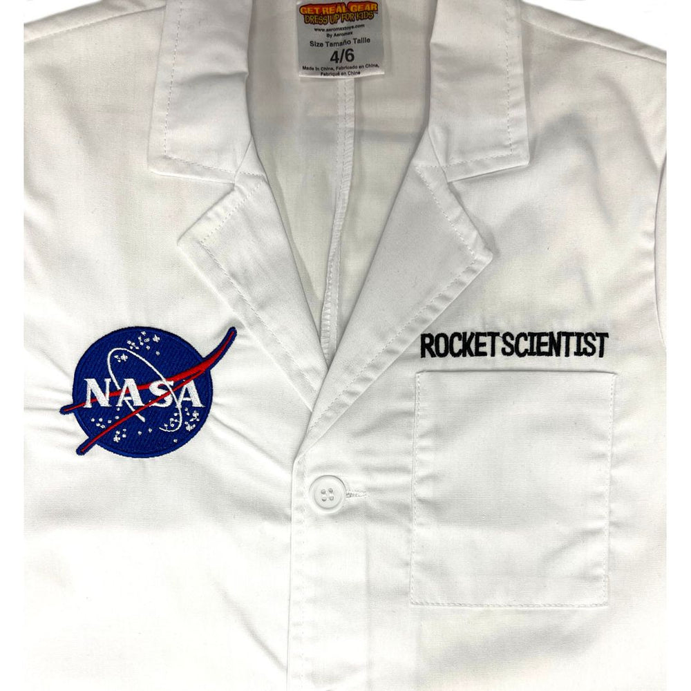 NASA Rocket Scientist Lab Coat Size 4/6 closeup