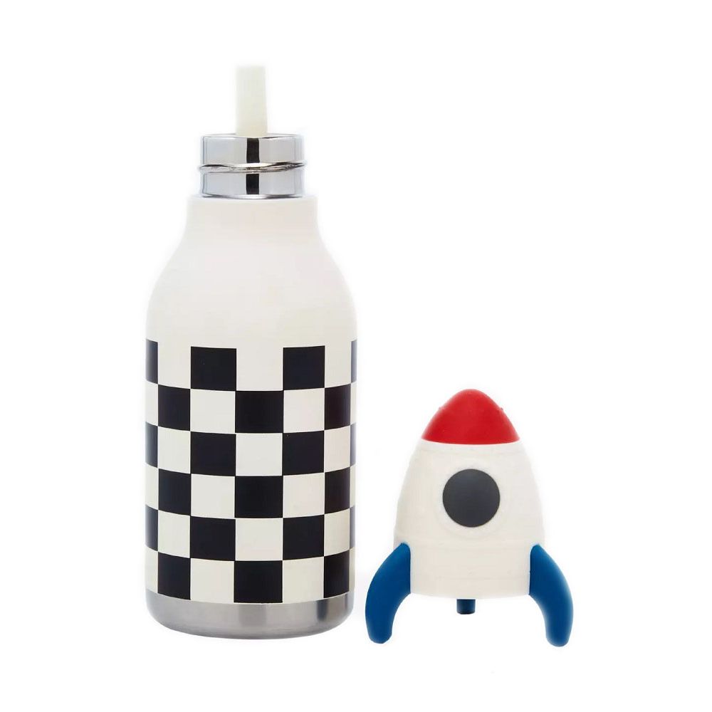 Rocket Checkered Water Bottle