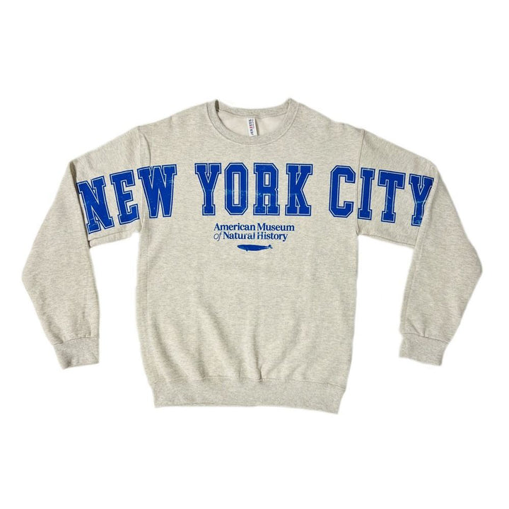 Adult Fleece AMNH NYC Blue Whale Sweatshirt 2
