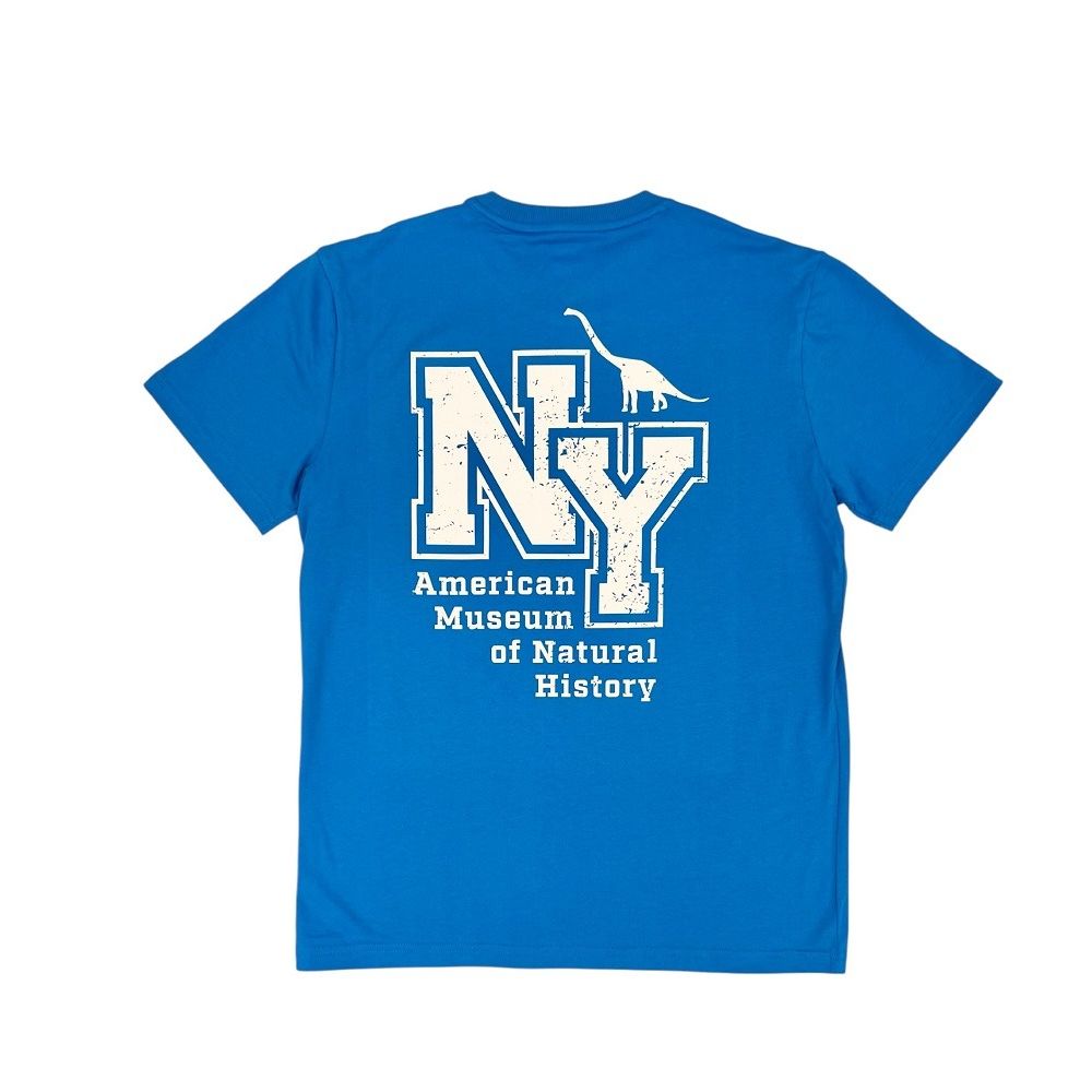 Adult Eco-Friendly Blue AMNH NY Dino T-shirt back