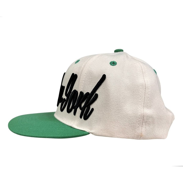Adult New York Green and Cream Flat Brim Cap 2