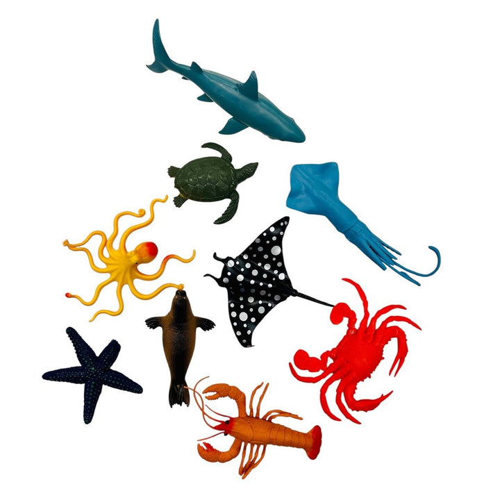 Ocean Adventure 9 Piece Playset and Tote Bag cretures