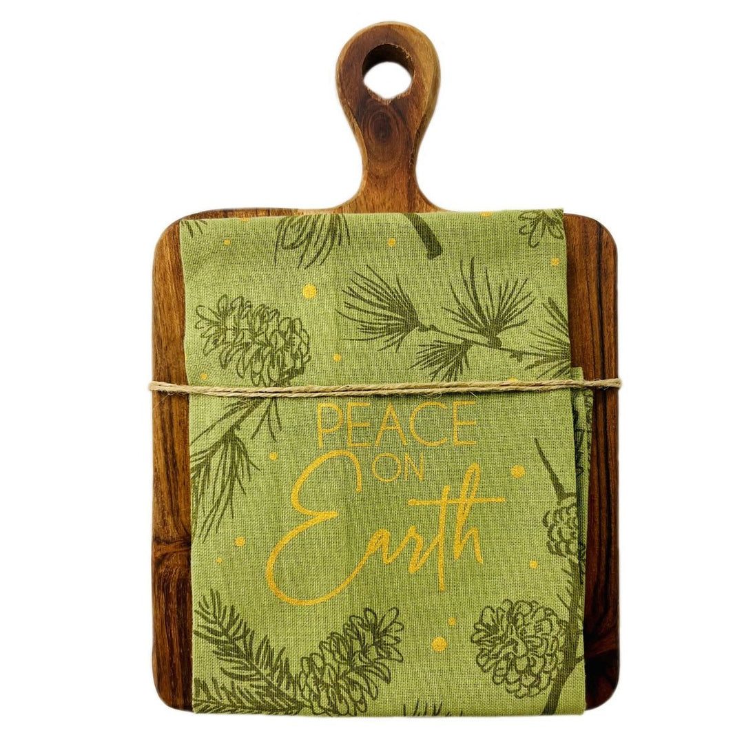 Peace On Earth Dish Towel and Small Cutting Board