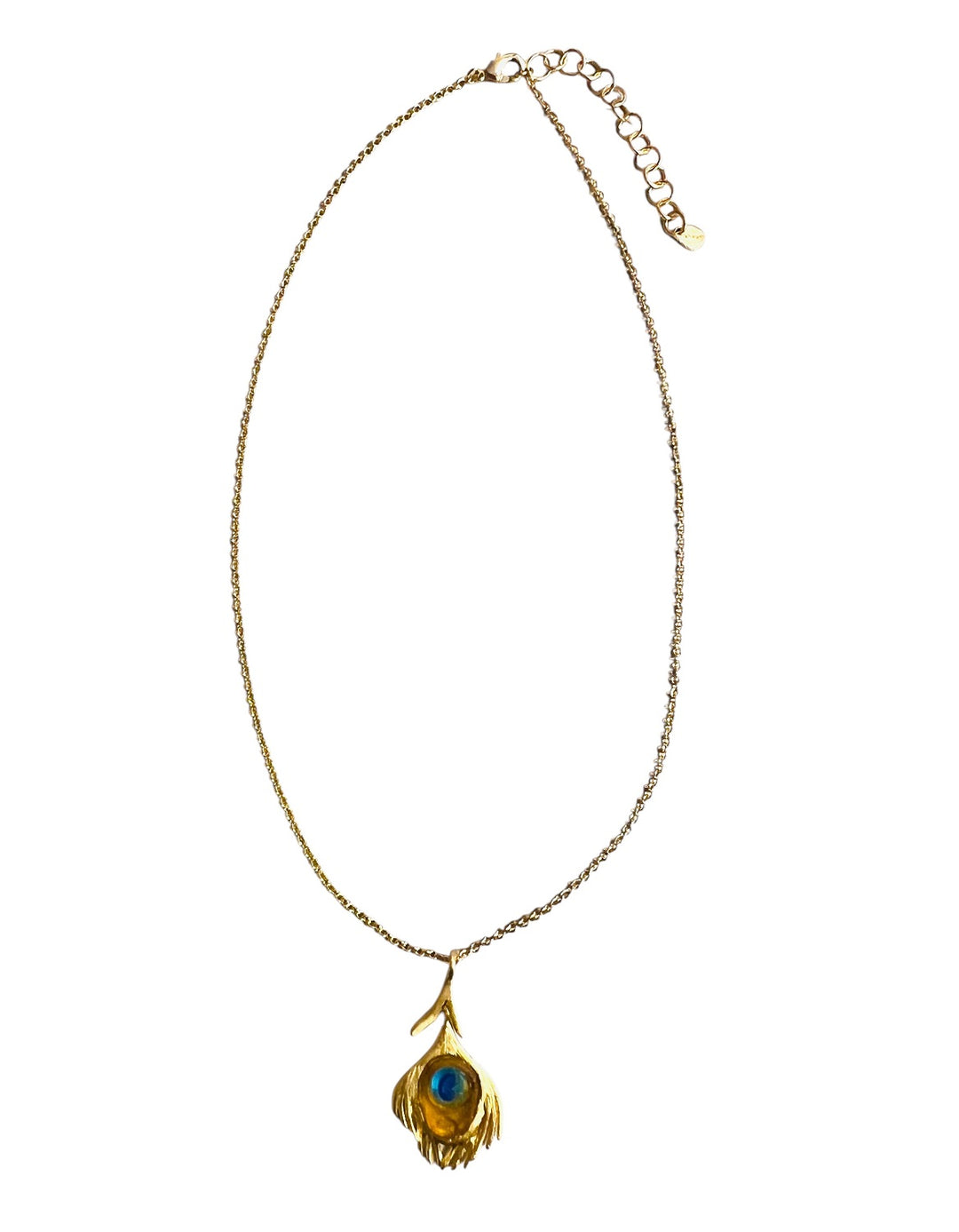 Michael Michaud Handmade Bronze and Glass Peacock Necklace